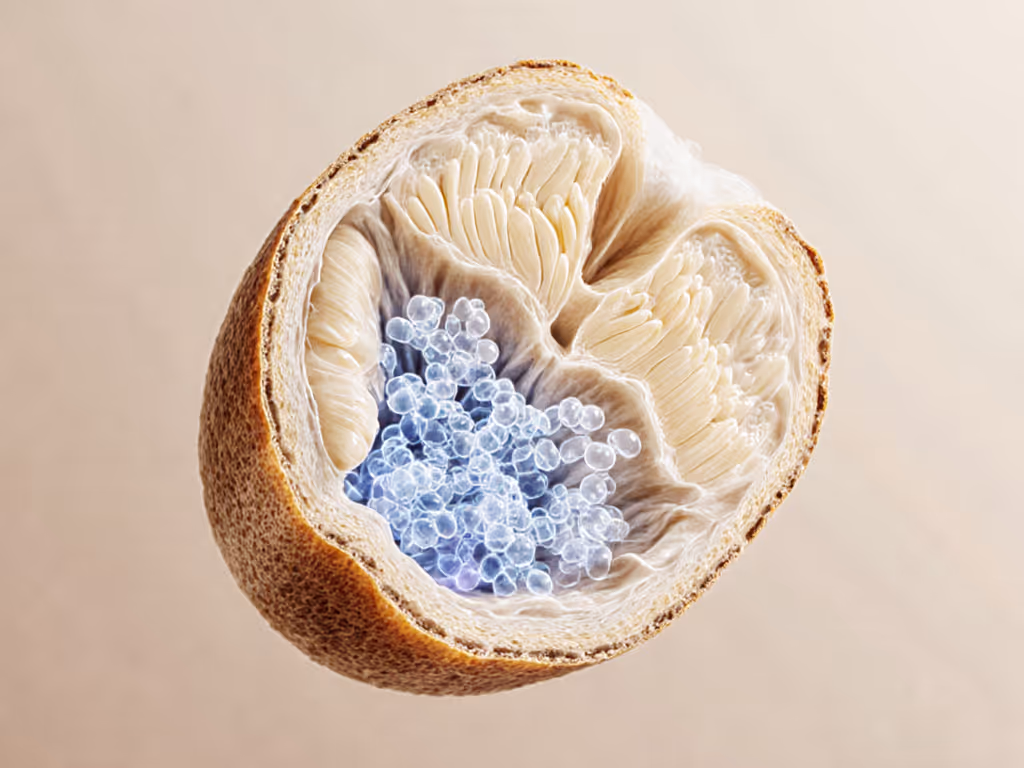 rice grain cross-section showing starch gelatinization