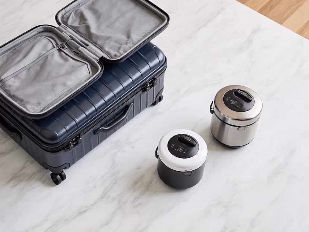 side-by-side_comparison_of_compact_rice_cookers_zojirushi_3-cup_and_dash_2-cup_next_to_a_travel_suitcase_to_show_relative_size